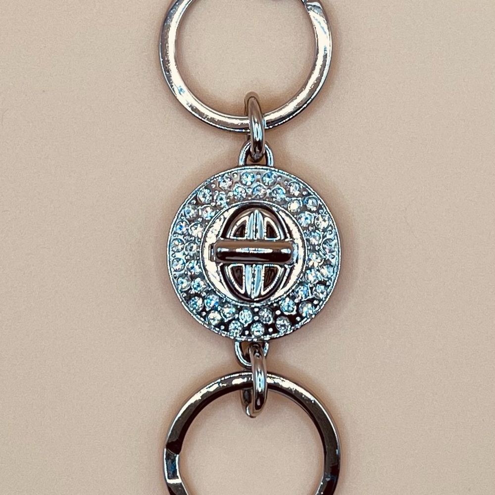 Coach Silver Key Holder with Crystal Accents